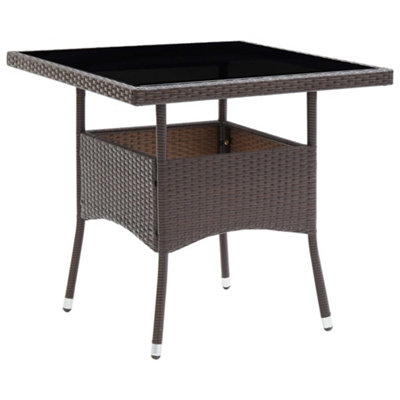 Vidaxl Garden Dining Table Brown Poly Rattan from B&Q