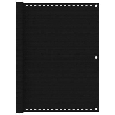 Vidaxl Balcony Screen Black 120X400 Cm Hdpe from B&Q