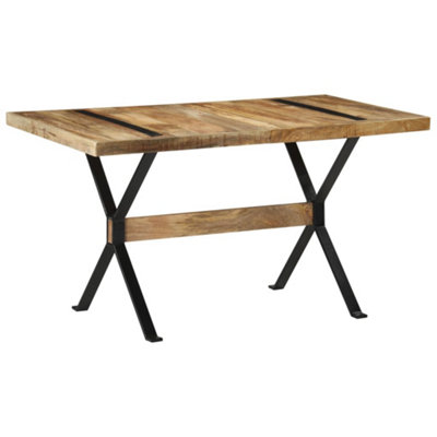 Vidaxl Dining Table 140X70X76 Cm Rough Mango Wood from B&Q
