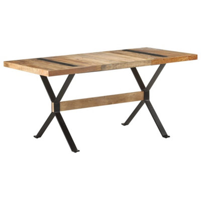 Vidaxl Dining Table 160X80X76 Cm Rough Mango Wood