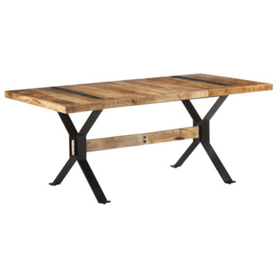 Vidaxl Dining Table 180X90X76 Cm Rough Mango Wood from B&Q