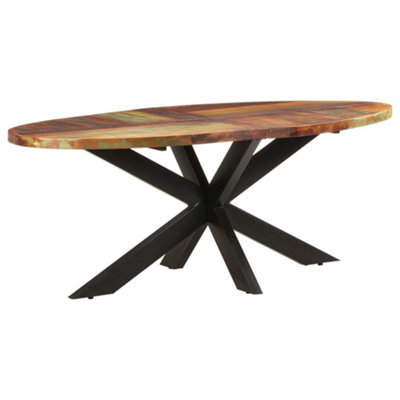 Vidaxl Dining Table Oval 200X100X75 Cm Solid Reclaimed Wood from B&Q