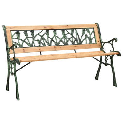 Vidaxl Garden Bench 122 Cm Cast Iron And Solid Firwood