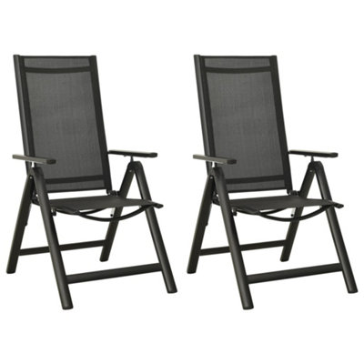 B&Q -  Folding Garden Chairs 2 Pcs Textilene And Aluminium Black