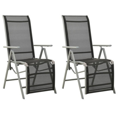 B&Q -  Reclining Garden Chairs 2 Pcs Textilene And Aluminium Silver