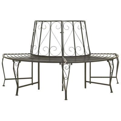 Vidaxl Garden Half Round Tree Bench 160 Cm Steel from B&Q