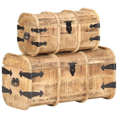 B&Q -  Storage Chests 2 Pieces Solid Mango Wood