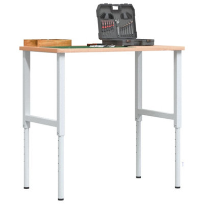 Vidaxl Grey Adjustable Work Bench Frames Pcs Metal 55X(69-95.5) Cm Metal Frames Size 2
