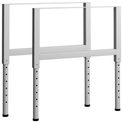 Vidaxl Adjustable Work Bench Frames 2 Pcs Metal 85X(69-95.5) Cm Metal Frames Grey