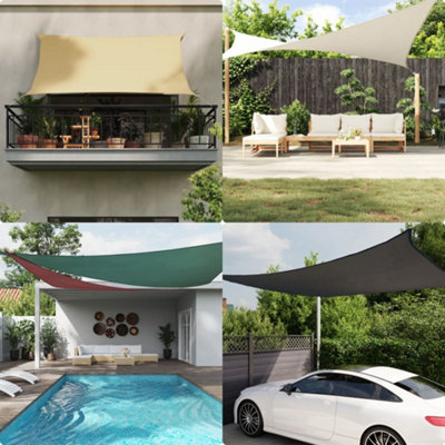 B&Q -  Sunshade Sail Oxford Fabric Triangular 4X4X4 M Anthracite
