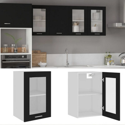 Vidaxl Hanging Glass Cabinet Lyon Black 40X31X60 Cm Engineered Wood from B&Q