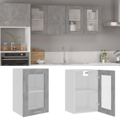 Vidaxl Hanging Glass Cabinet Lyon Concrete Grey 40X31X60 Cm Engineered Wood from B&Q