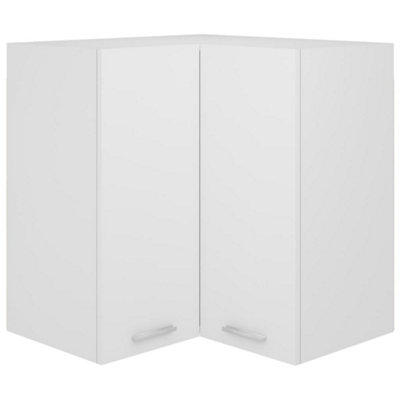 Vidaxl White Hanging Corner Cabinet 57X57x60 Cm Engineered Wood
