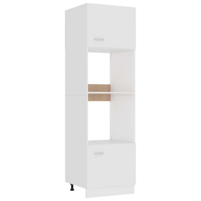 Vidaxl White Microwave Cabinet Lyon 60X57x207 Cm Engineered Wood