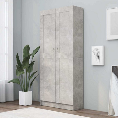 Vidaxl Book Cabinet Concrete Grey 82.5X30.5X185.5 Cm Engineered Wood Book Cabinets from B&Q