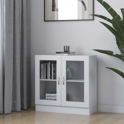 B&Q -  Vitrine Cabinet White 82.5X30.5X80 Cm Engineered Wood