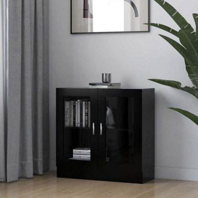 Vidaxl Vitrine Cabinet Black 82.5X30.5X80 Cm Engineered Wood from B&Q