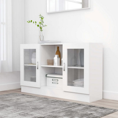 Vidaxl Vitrine Cabinet 120X30.5x70 Cm Engineered Wood White