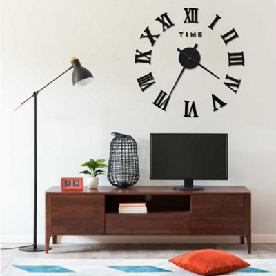 Vidaxl 3D Wall Clock Modern Design Black 100 Cm Xxl from B&Q