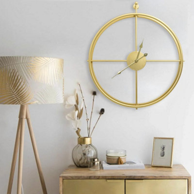 Vidaxl Wall Clock Gold 52 Cm Iron Wall Clocks from B&Q