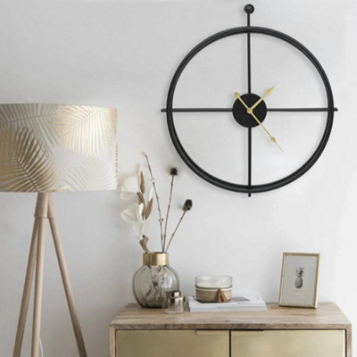 Vidaxl Wall Clock Black 52 Cm Iron from B&Q