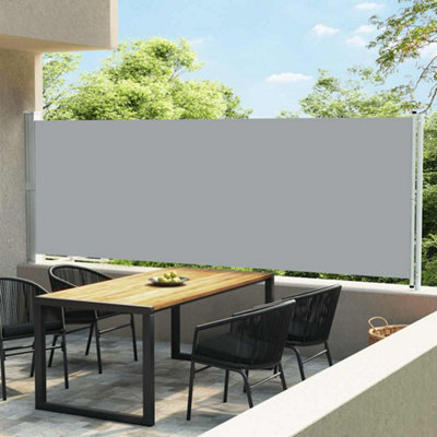 Vidaxl Patio Retractable Side Awning 600X160 Cm Grey from B&Q