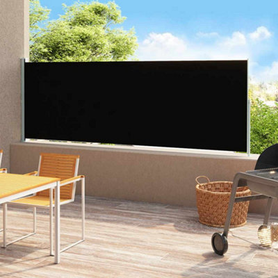 B&Q -  Patio Retractable Side Awning 180X500 Cm Black