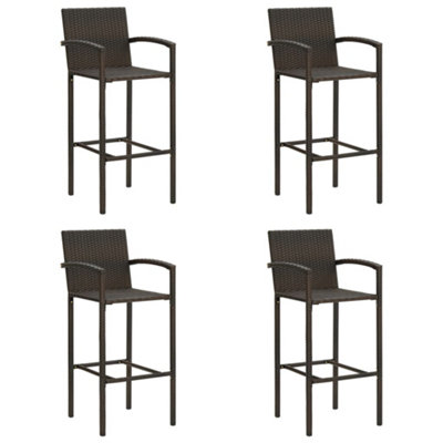 Vidaxl Bar Stools 4 Pcs Brown Poly Rattan from B&Q