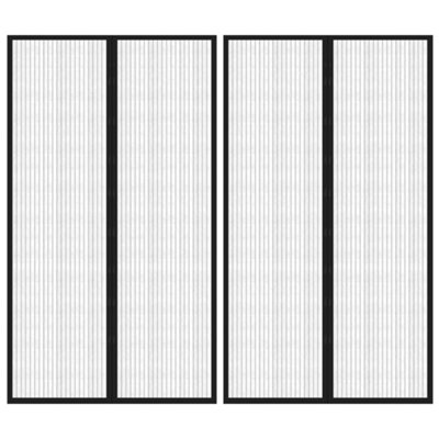 B&Q -  Insect Door Curtains 2 Pcs With Magnet Blocks Black 200X80 Cm
