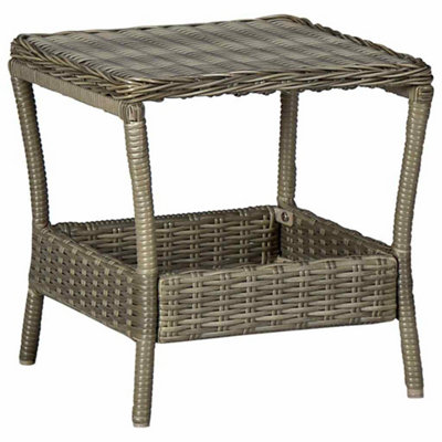 Vidaxl Brown Garden Table 45X45x46.5 Cm Poly Rattan