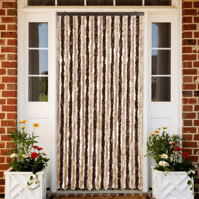 Vidaxl Insect Curtain Beige And Light Brown 90X200 Cm Chenille from B&Q