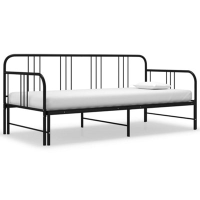 Vidaxl Pull-Out Sofa Bed Frame Without Mattress Black Metal 90X200 Cm from B&Q