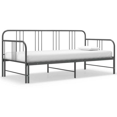Vidaxl Pull-Out Sofa Bed Frame Without Mattress Grey Metal 90X200 Cm from B&Q