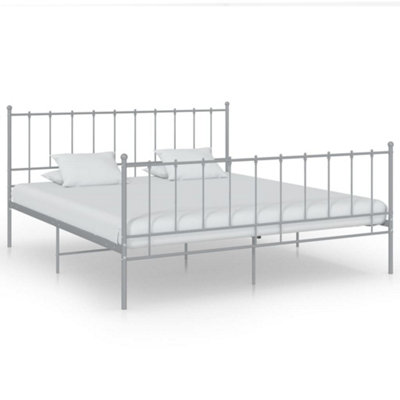 Vidaxl Bed Frame Without Mattress Metal 180X200 Cm Super King Grey