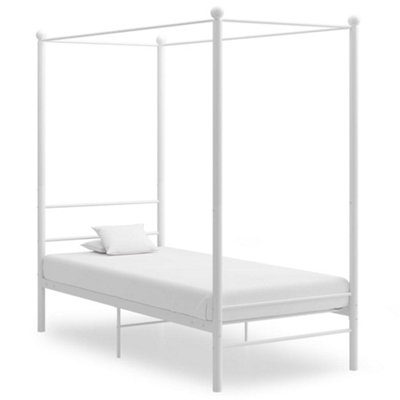 Vidaxl Canopy Bed Frame Without Mattress White Metal 90X200 Cm from B&Q