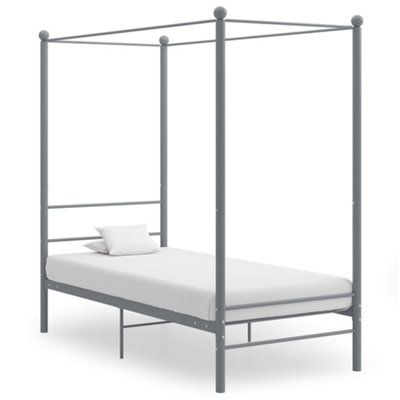 Vidaxl Canopy Bed Frame Without Mattress Grey Metal 90X200 Cm from B&Q