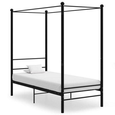 Vidaxl Canopy Bed Frame Without Mattress Black Metal 100X200 Cm from B&Q