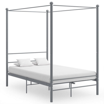 Vidaxl Canopy Bed Frame Without Mattress Grey Metal 120X200 Cm from B&Q