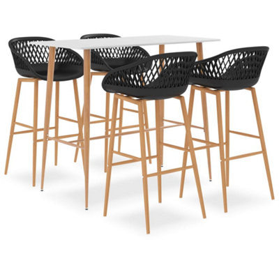 B&Q -  5 Piece Bar Set White And Black