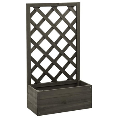 Vidaxl Garden Trellis Planter 50X25x90 Cm Solid Firwood Grey