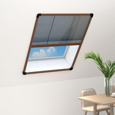 B&Q -  Plisse Insect Screen For Windows Aluminium Brown 60X80 Cm Window Screens
