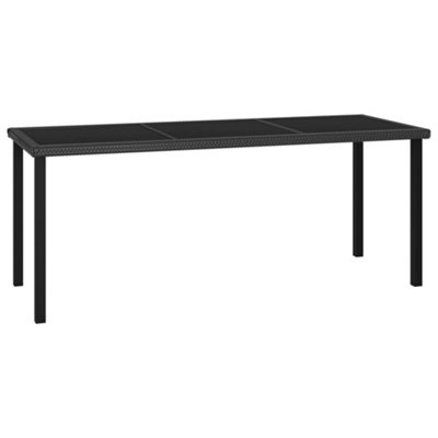 Vidaxl Garden Dining Table Black 180X70X73 Cm Poly Rattan from B&Q