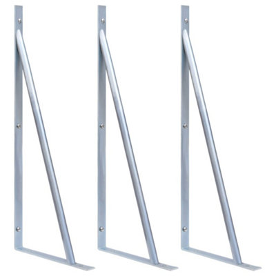 Vidaxl Support Brackets For Fence Post 3 Pcs Galvanised Steel from B&Q