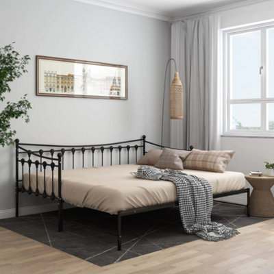 Vidaxl Pull-Out Sofa Bed Frame Without Mattress Black Metal 90X200 Cm from B&Q