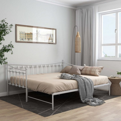 Vidaxl Pull-Out Sofa Bed Frame Without Mattress White Metal 90X200 Cm from B&Q