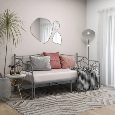 Vidaxl Pull-Out Sofa Bed Frame Without Mattress Grey Metal 90X200 Cm from B&Q