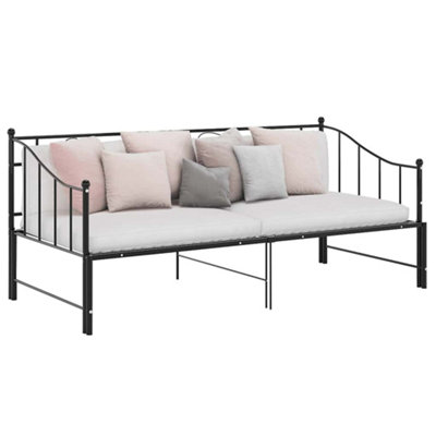 Vidaxl Pull-Out Sofa Bed Frame Without Mattress Metal 90X200 Cm Black