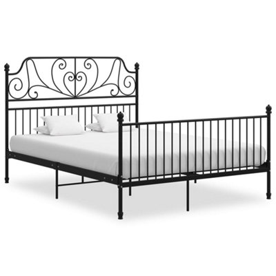 Vidaxl Bed Frame Without Mattress Black Metal 140X200 Cm from B&Q