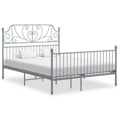 Vidaxl Bed Frame Without Mattress Metal 140X200 Cm Grey