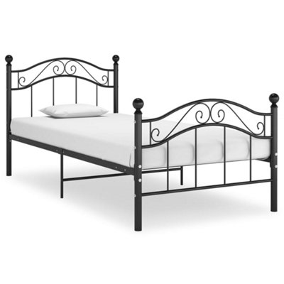 Vidaxl Bed Frame Without Mattress Black Metal 90X200 Cm from B&Q